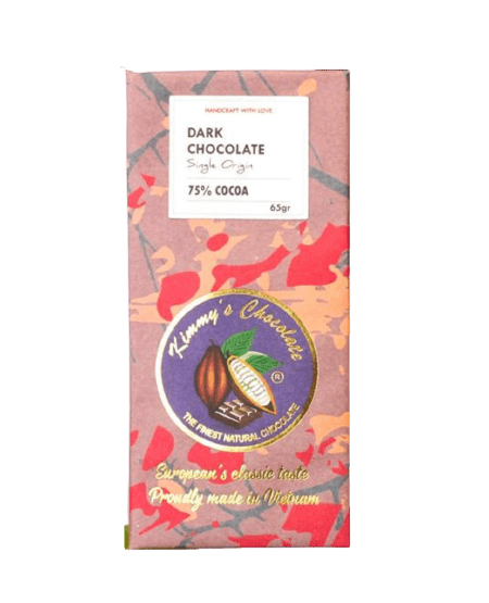 Socola - Socola đen nguyên chất Kimmy's Chocolate Việt Nam 75% cacao thanh 65g KMB04