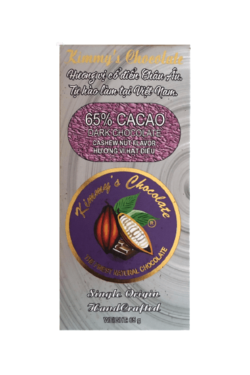Socola - Socola đen nhân hạt điều Kimmy's Chocolate Việt Nam 65% cacao thanh 65g KMB12