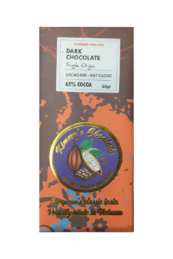 Socola - Socola đen nhân hạt nib Kimmy's Chocolate Việt Nam 65% cacao thanh 65g KMB14