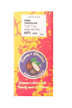 Socola - Socola đen nhân mứt gừng Kimmy's Chocolate Việt Nam 65% cacao thanh 65g KMB11
