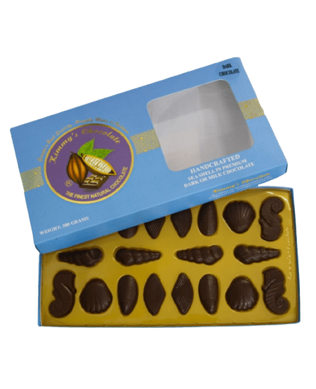 Socola - Socola đen vỏ sò Kimmy's Chocolate Việt Nam 65% cacao hộp 20 viên 200g KMG02
