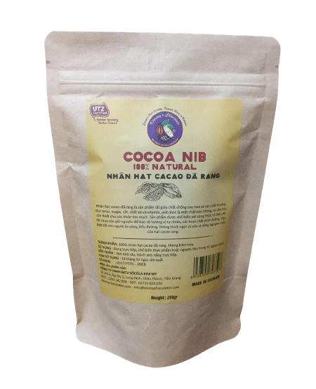 Cacao - Cacao nib nguyên chất Kimmy's Chocolate Việt Nam 100% cacao gói 250g KMP06
