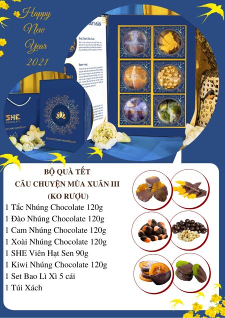ZingSweets - Hộp quà Tết 2021 Câu Chuyện Mùa Xuân III (không rượu) She Chocolate Việt Nam SHB01