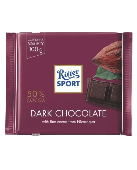 Socola - Socola đen 50% cacao Ritter Sport thanh 100g RSB03
