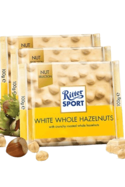 ZingSweets - Socola trắng nhân hạt phỉ Ritter Sport thanh 100g RSB11